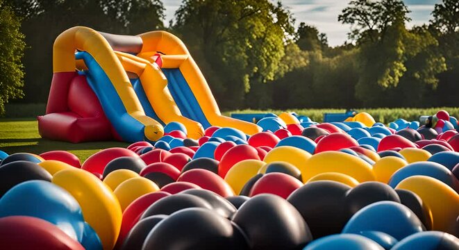 Ball pit in a park.