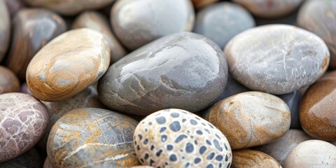 Assorted natural river rocks and pebbles