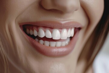 Fototapeta premium close-up of smiling woman's teeth