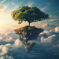 drzew, sundown, niebo, słońce, charakter, krajobraz, wschody, sylwetka, chmura, drzew, lato, pomarańcz, morski, chmura, blękit, abstact, ilustracja, wieczorny, horyzont, piękne, oceanu, woda, atrament