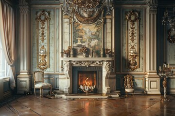 Obraz premium Classical Fireplace Interior
