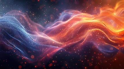 Obraz premium Abstract surreal shapes with flowing music wave background in HD