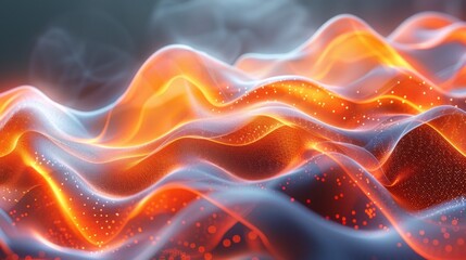 Surreal shapes with high def music wave forming dynamic patterns