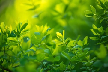 Lush green foliage in a natural setting