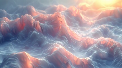 Surreal graphic shapes in HD blending with a melody wave