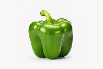 Sweet green pepper isolated on white