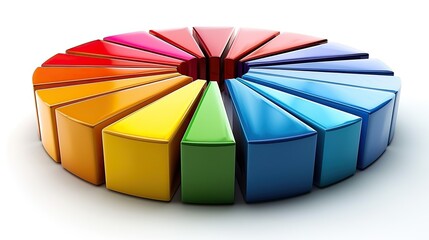 Obraz premium A pie chart expanding in size, symbolizing market share growth. photo