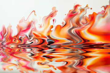 abstract fluid art with vibrant orange and pink hues, texture perfect for wallpapers and modern designs.