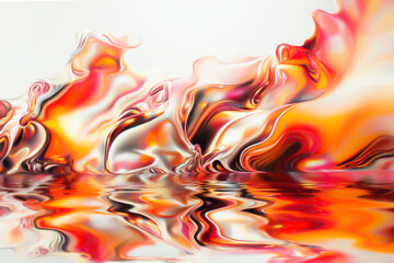 abstract holographic liquid art with orange and pink gradients, ideal for glitch effect wallpapers.