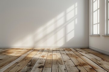 Empty bedroom interior background wooden floor created with Generative AI