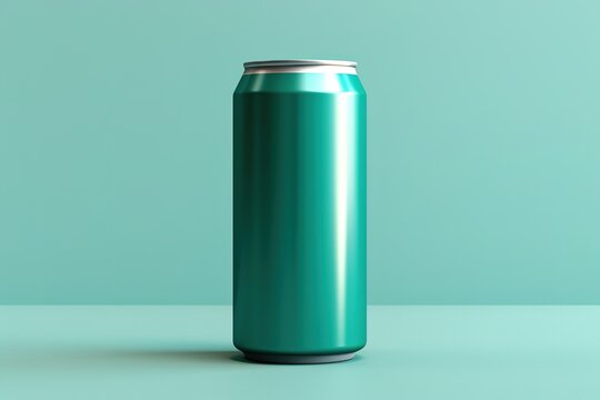 Metal Aluminum Beverage Drink Can 500ml, 0,5L. Mockup Template Ready For Your Design. Isolated On White Background. Product Packing.