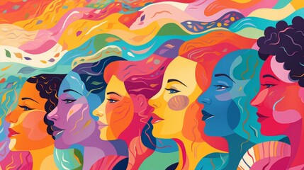 Celebrating Diversity and Mental Well-being: Colorful Silhouettes for Minority Mental Health Awareness Month