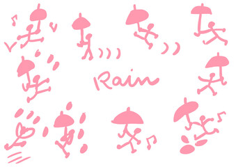 楽しい雨　人物イメージ