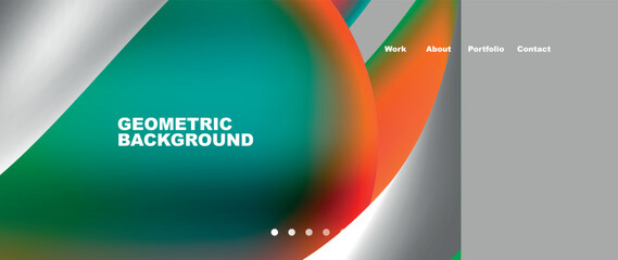 Bright multicolored geometric abstract shapes. Minimal trendy simplicity concept. Modern overlapping forms