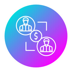 Peer to Peer Lending vector icon. Can be used for Home Based Business iconset.