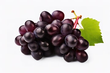 Fototapeta premium purple grapes with water drops on white background