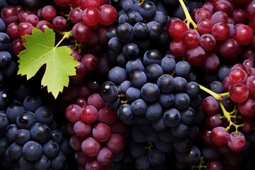 Fototapeta premium purple grapes with water drops on white background