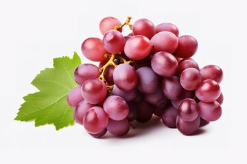 Fototapeta premium bunch of red grapes isolated on white
