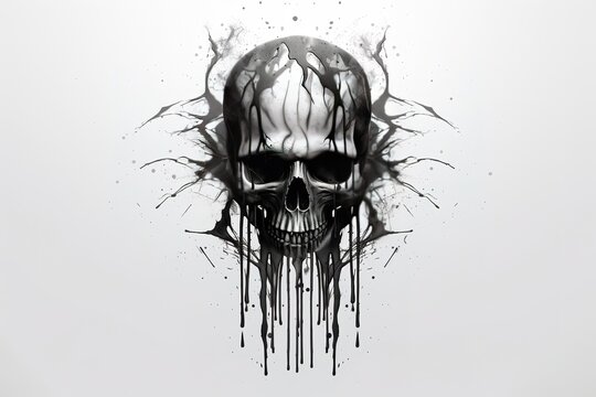 Artistic of a skull illustration. Suitable for tattoo, design assets, and logo.