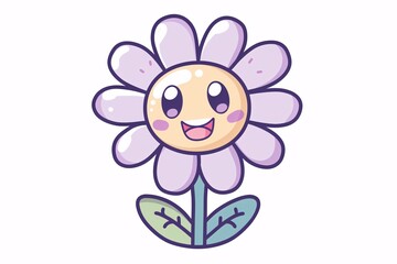 a cartoon flower with a face