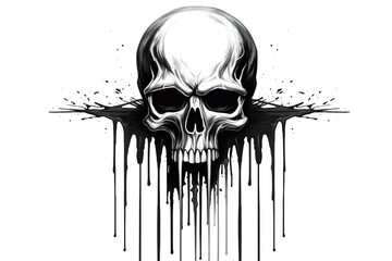 Artistic of a skull illustration. Suitable for tattoo, design assets, and logo.