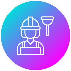 Plumber vector icon. Can be used for Women iconset.