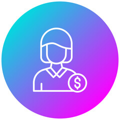 Salesperson vector icon. Can be used for Women iconset.