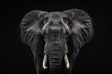 an elephant with large ears and tusks