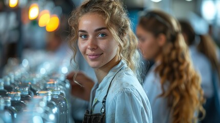 Industrial Innovation A team working on a sustainable packaging solution, showcasing innovation in reducing environmental impact. Realistic Photo,