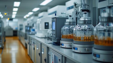 Industrial Innovation An advanced materials lab with researchers, showcasing the development of new materials for industrial use. Realistic Photo,