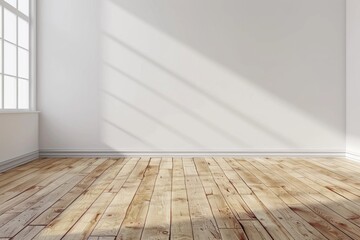 Empty bedroom interior background wooden floor created with Generative AI