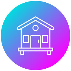 Bungalow vector icon. Can be used for Beach Resort iconset.