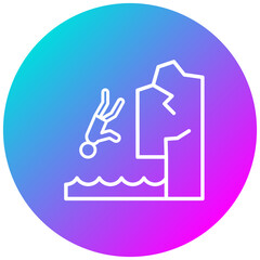 Cliff Diving vector icon. Can be used for Beach Resort iconset.