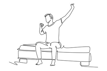 Day in the life Concept. Single line draw design vector graphic illustration.