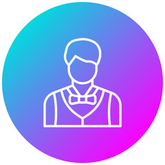Male Croupier vector icon. Can be used for Casino iconset.
