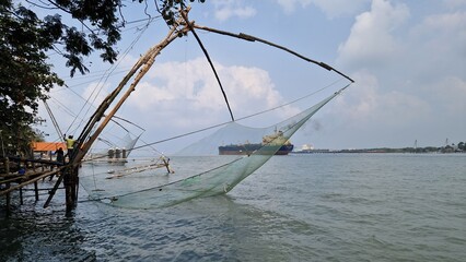 Fototapeta premium Famous fishermen nets in Kochi India