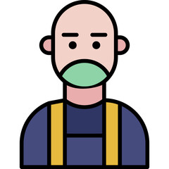 Vector Icon bald, user, hair, man, profile