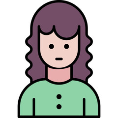 Vector Icon curly hair, hairstyles, curly hair, user, woman