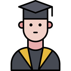 Vector Icon Education, student, graduate, man, study