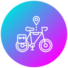Cycling Tour vector icon. Can be used for Adventure iconset.