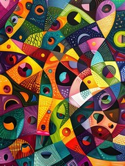 Fototapeta premium A seamless colorful circle pattern for wallpaper, fabric, or decoration