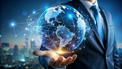 hand holding a globe 