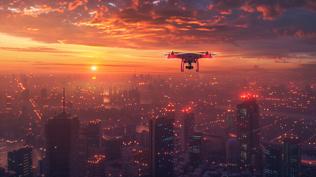 drone and the city