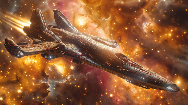 fictional spaceship on space 