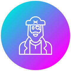 Pirate vector icon. Can be used for Fairytale iconset.
