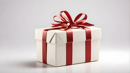 Fototapeta premium Gift box with ribbon and bow Birthday celebration concept Neural network