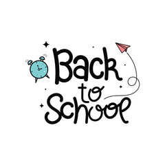 Hand Drawn "Back To School" Calligraphy Text Vector Design.
