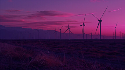 windmills wind turbine generating electricity light evening