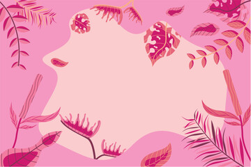 Fototapeta premium Hand drawn tropical leaves background