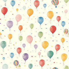 seamless pattern with colorful balloons, Continuous in four directions